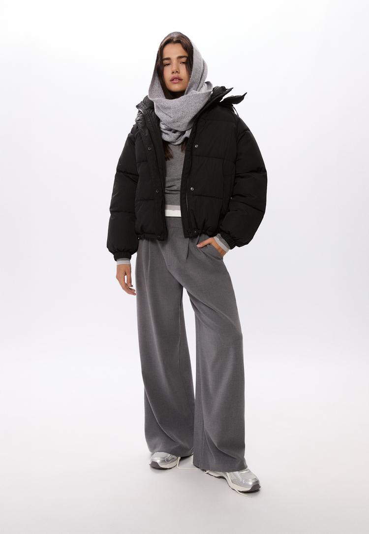 puffer jacket with hood