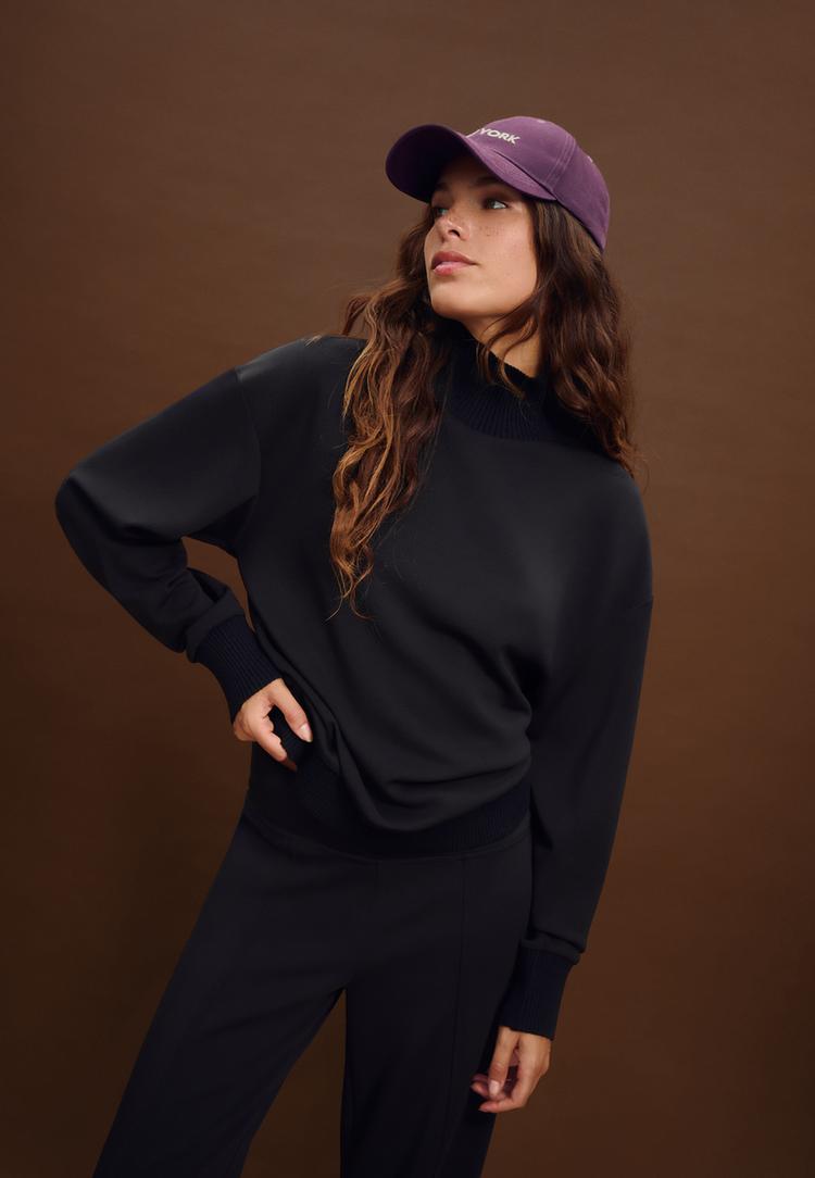 kombine ribana yumusak dokulu sweatshirt