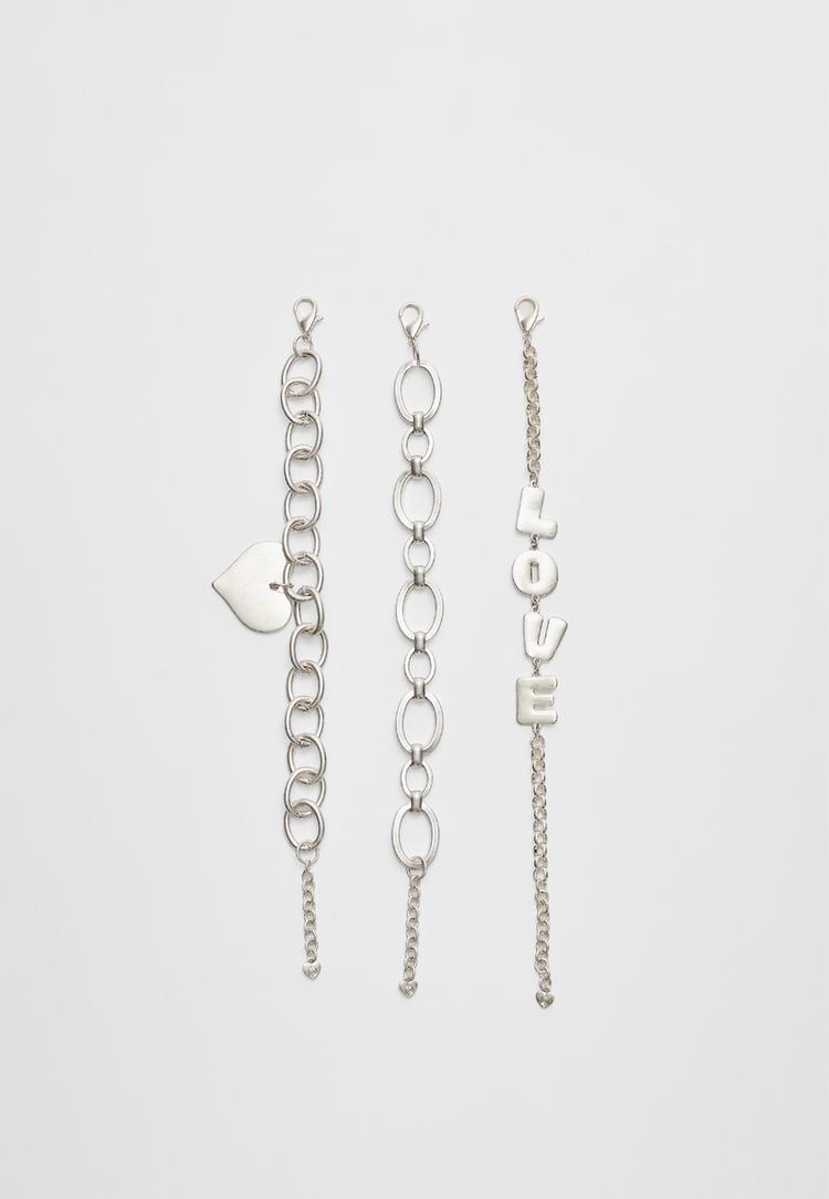 set 3 pulseras love