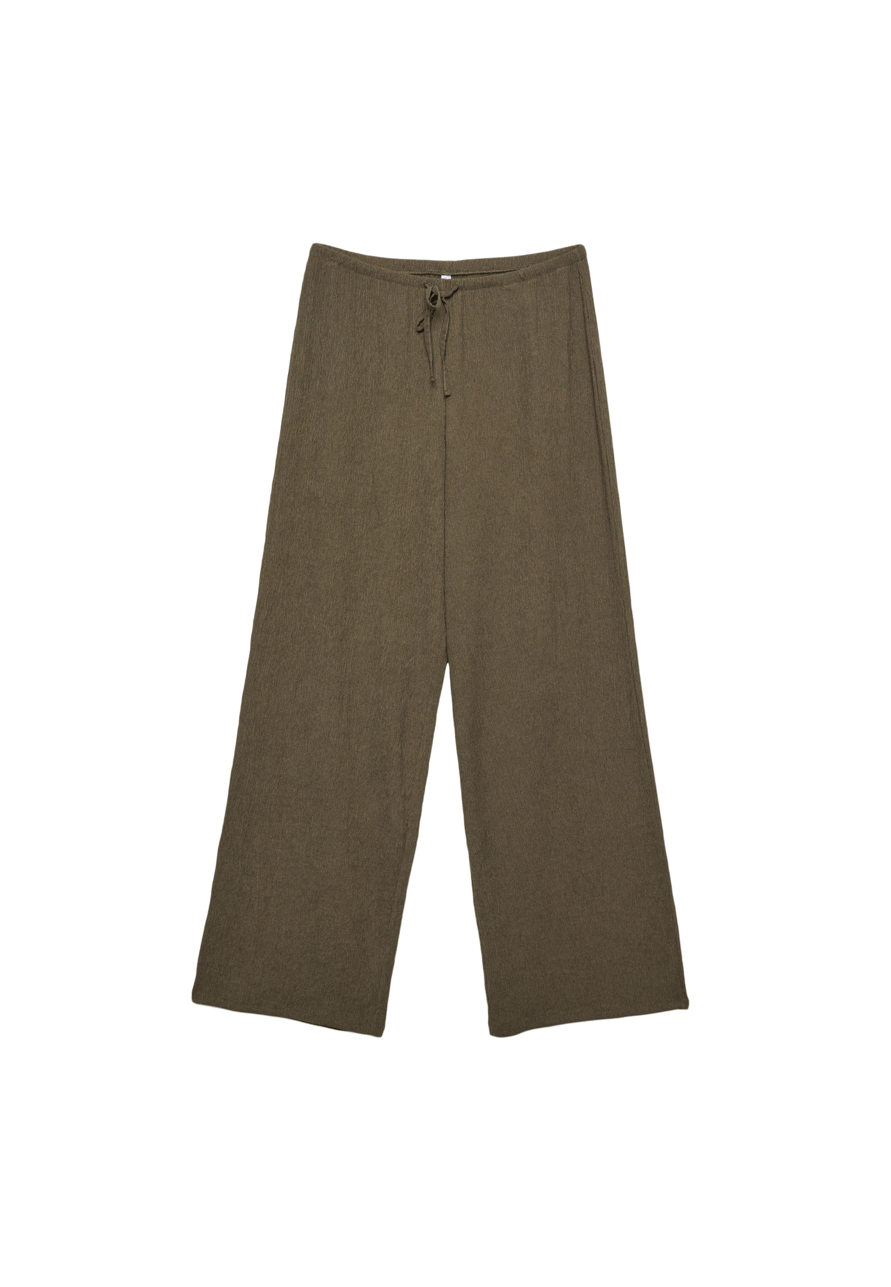 Kırışık görünümlü straight fit pantolon - Görsel 9