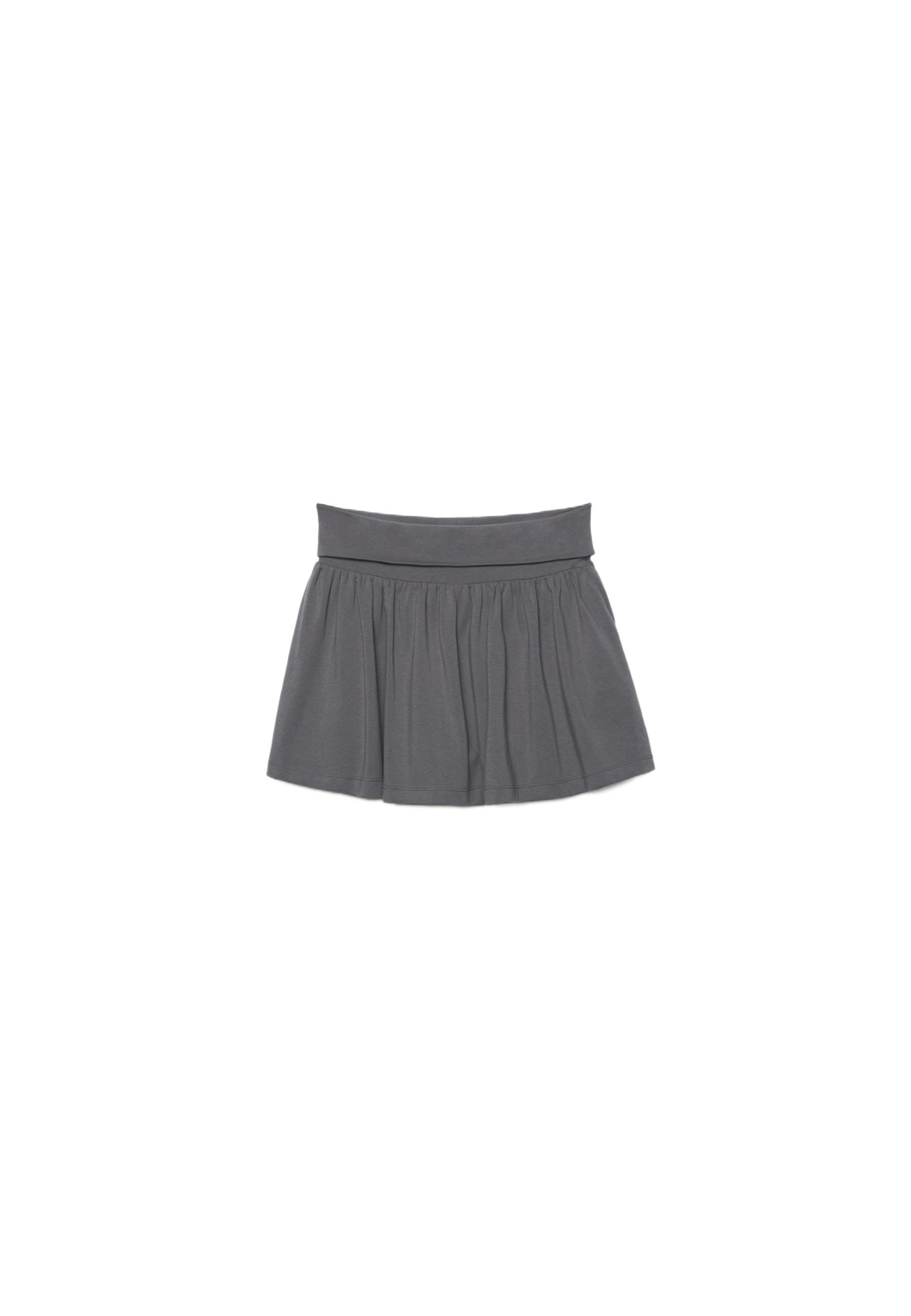 Wide-waist knit skort — Dark grey