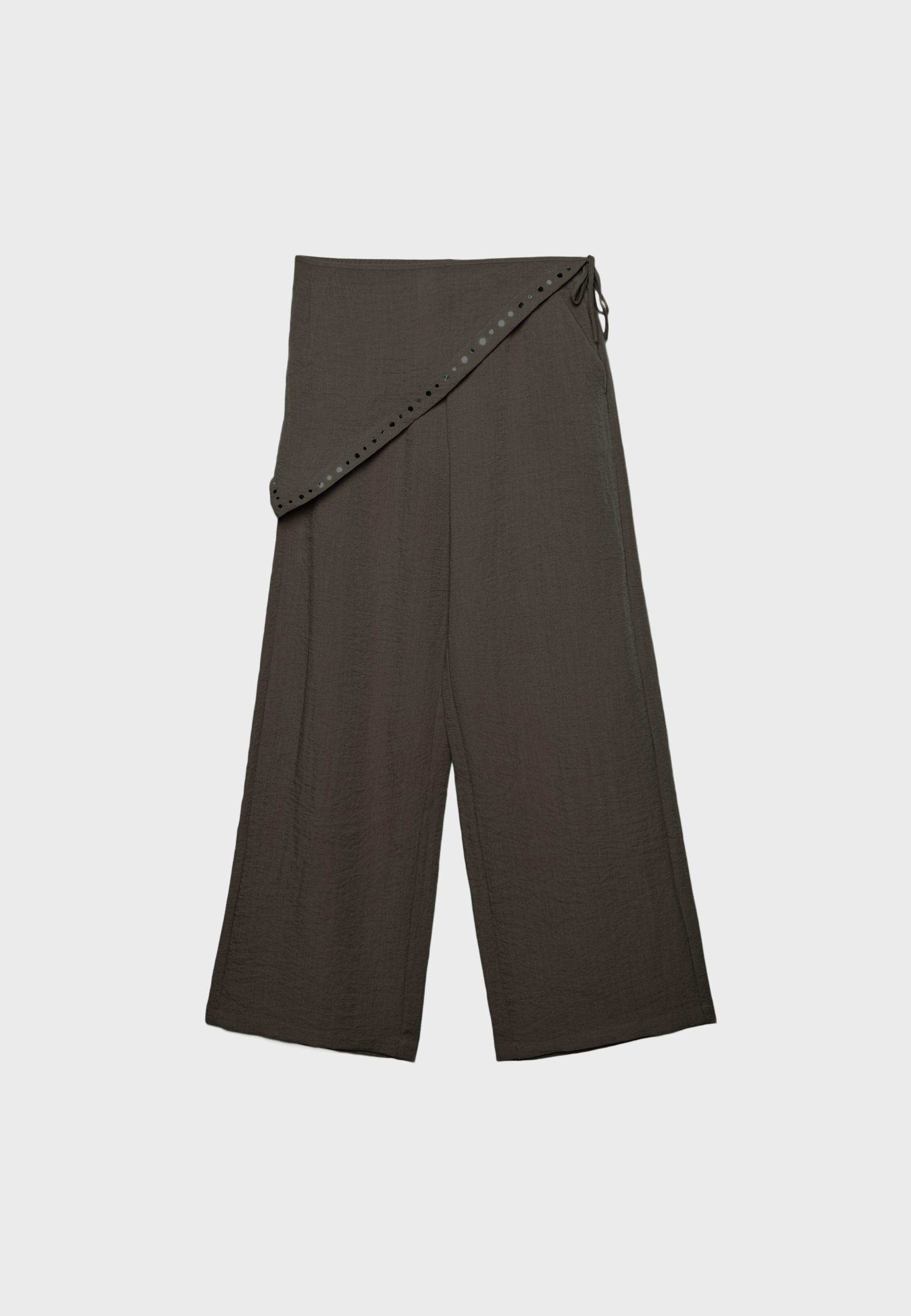 Lyocell scarf trousers — Brown
