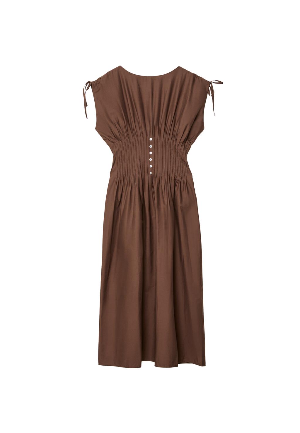 Midi dress with pleats