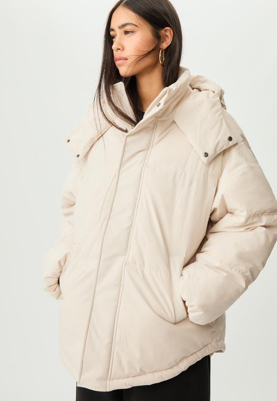 oversize kapusonlu dolgulu ceket