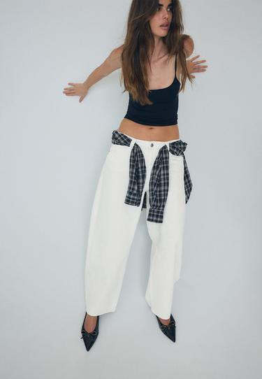 D80 barrel fit jeans — White 6