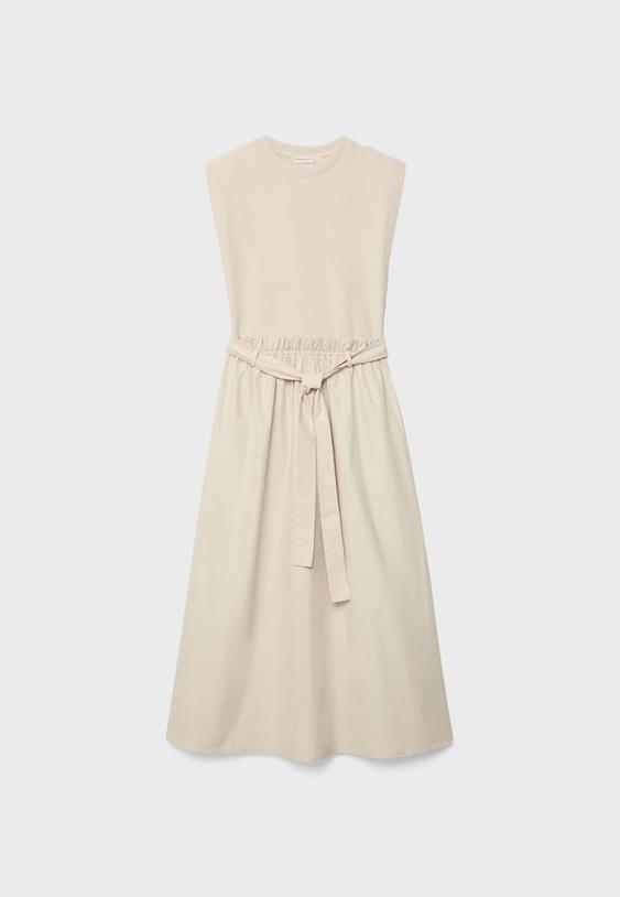 İki malzemeli midi elbise - Görsel 7