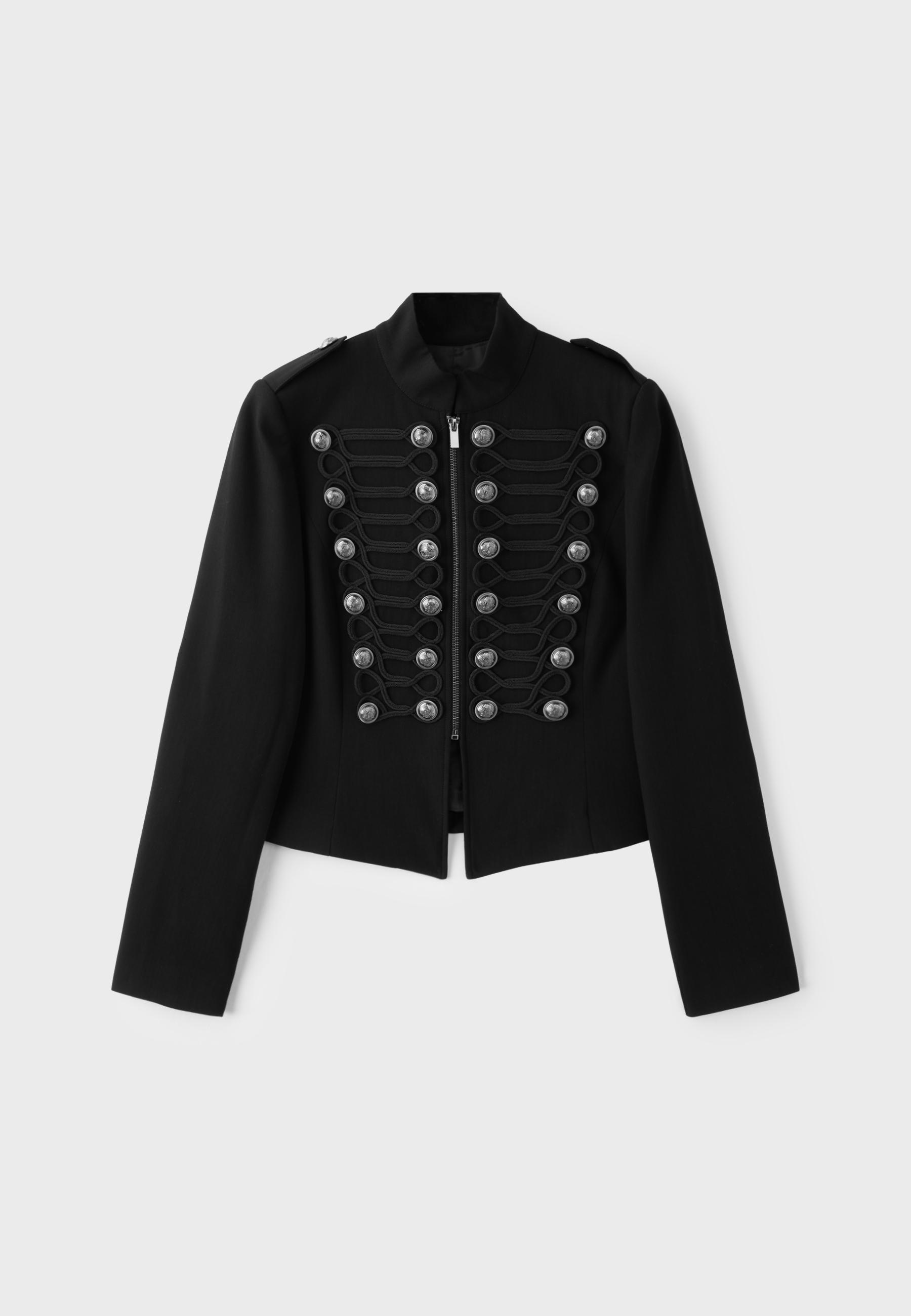 Fitted blazer with metal buttons — Black