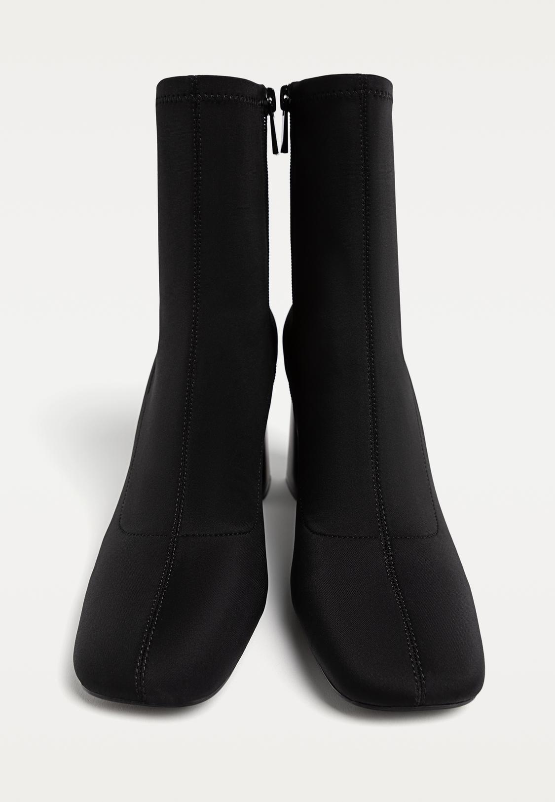 Stivali Neri Stivaletti Bassi Con Tacco Largo JANA Stivali Neri