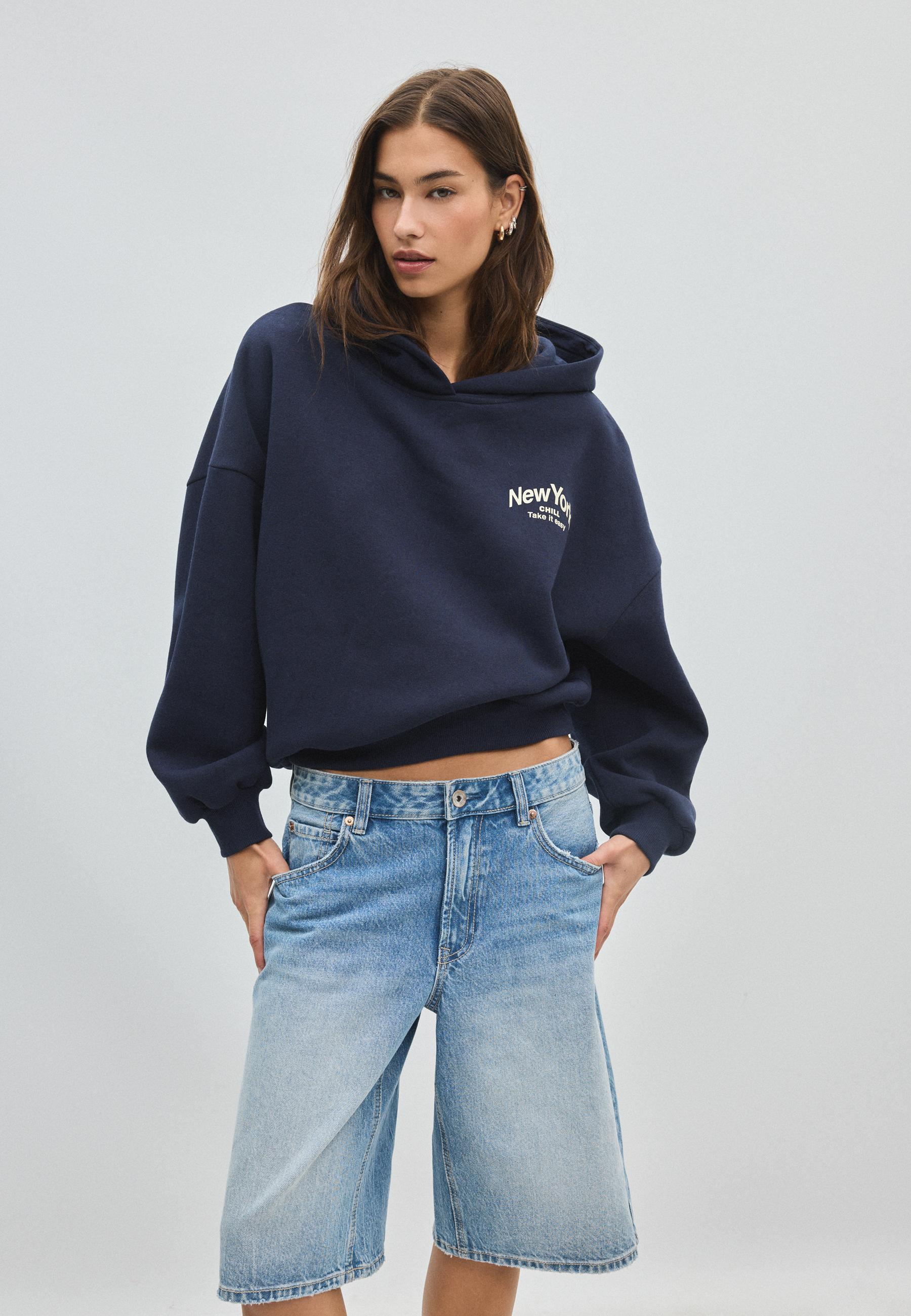 Oversized graphic sweatshirt — Navy blue