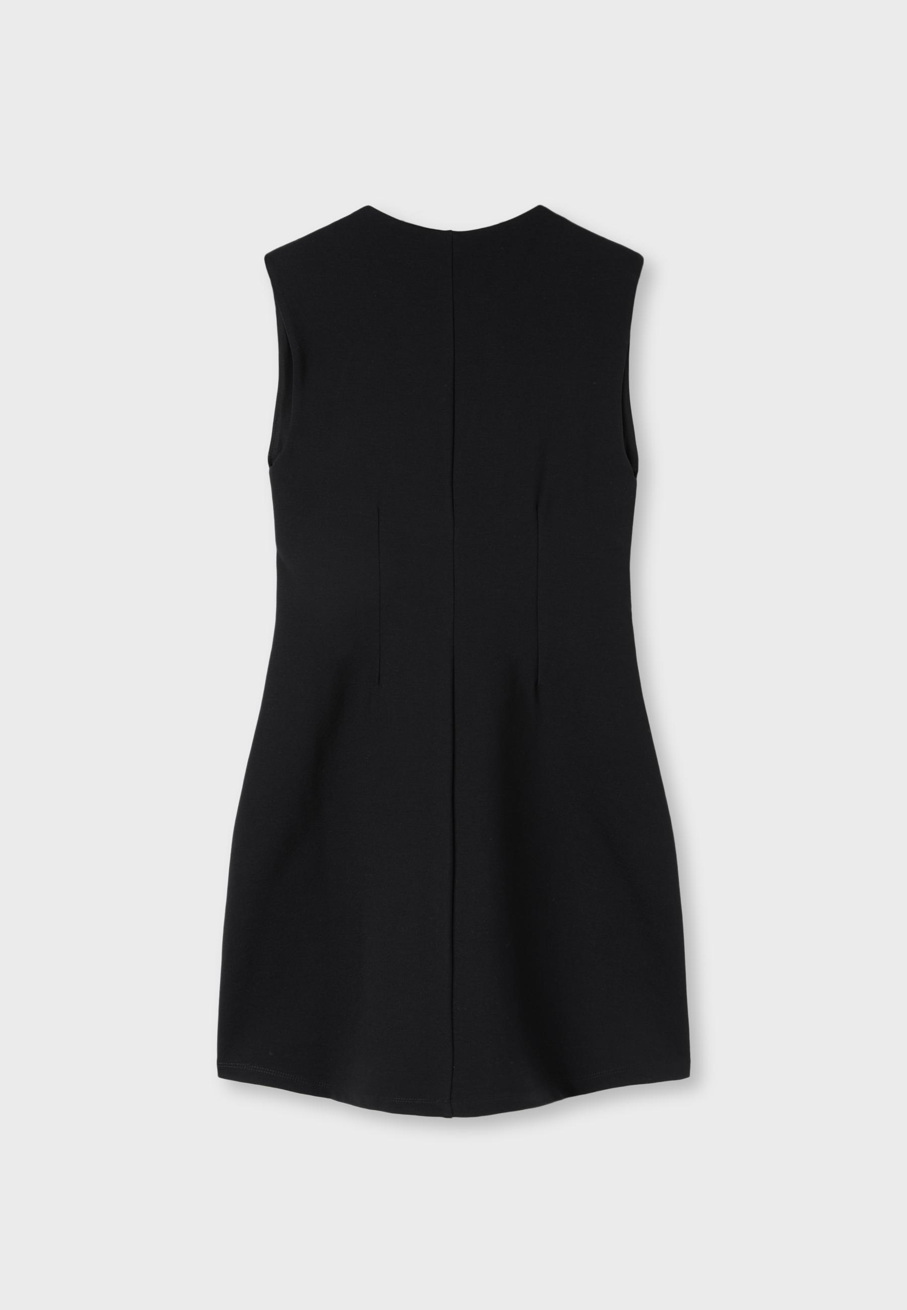 Short V-neck dress — Black