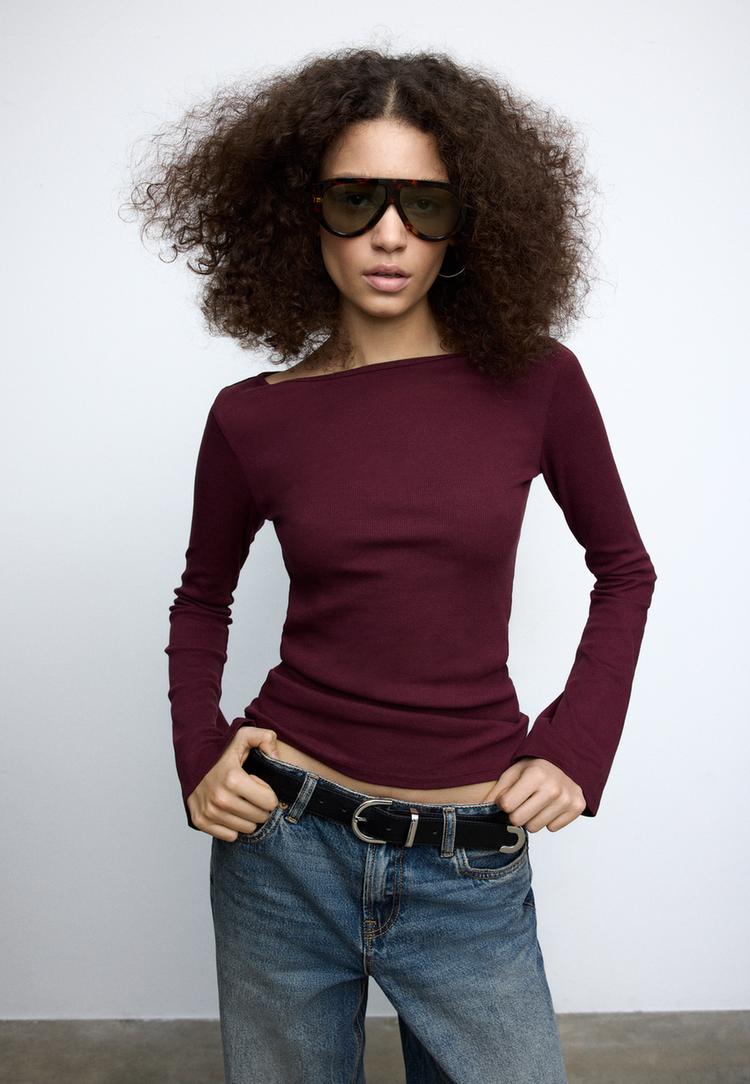 tshirt basique a manches evasees