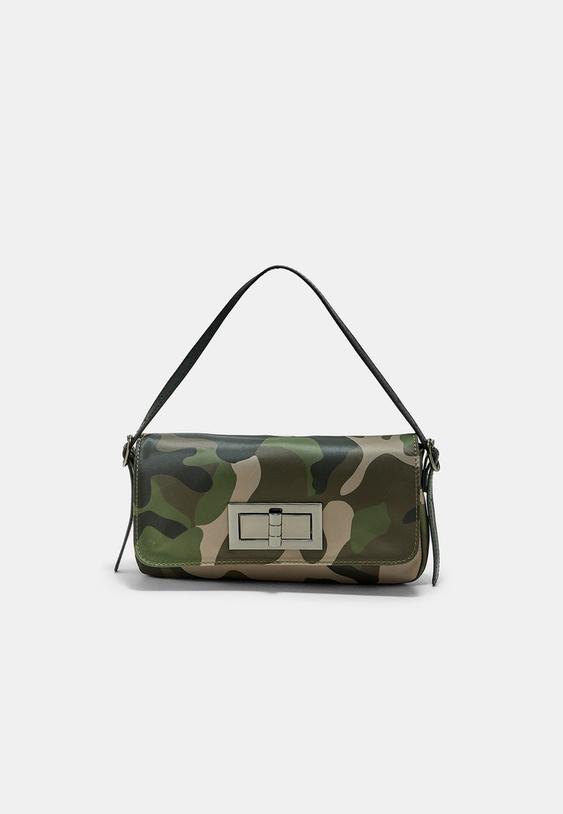 sac porte epaule compact imprime a fermoir