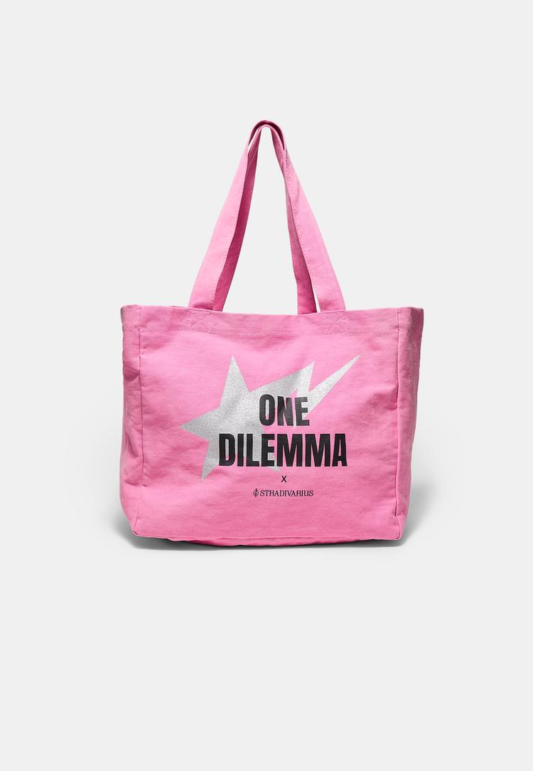 Stradivarius Τσάντα Shopper One Dilemma Παστέλ Ροζ Os