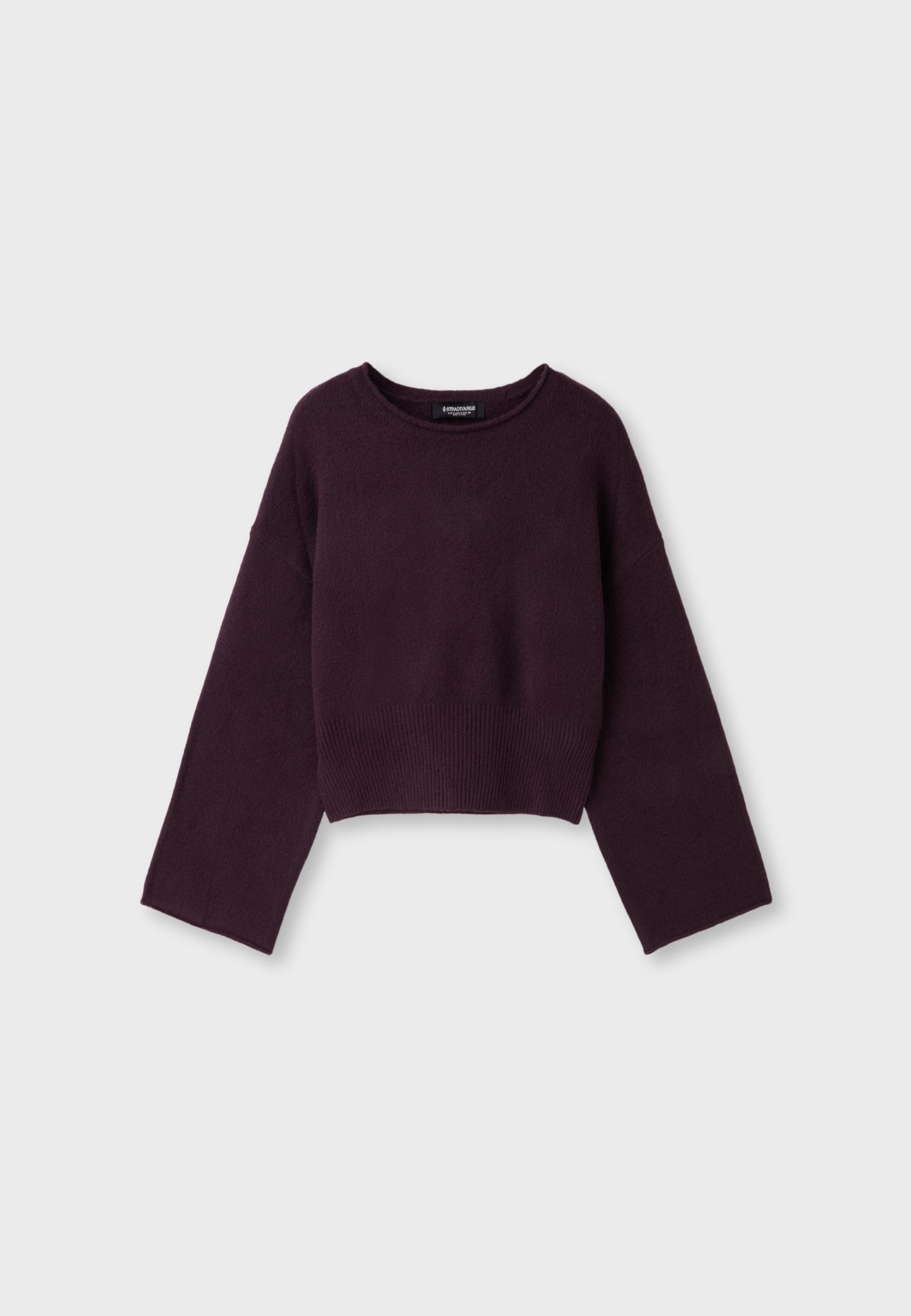 Soft knit waistband jumper — AUBERGINE