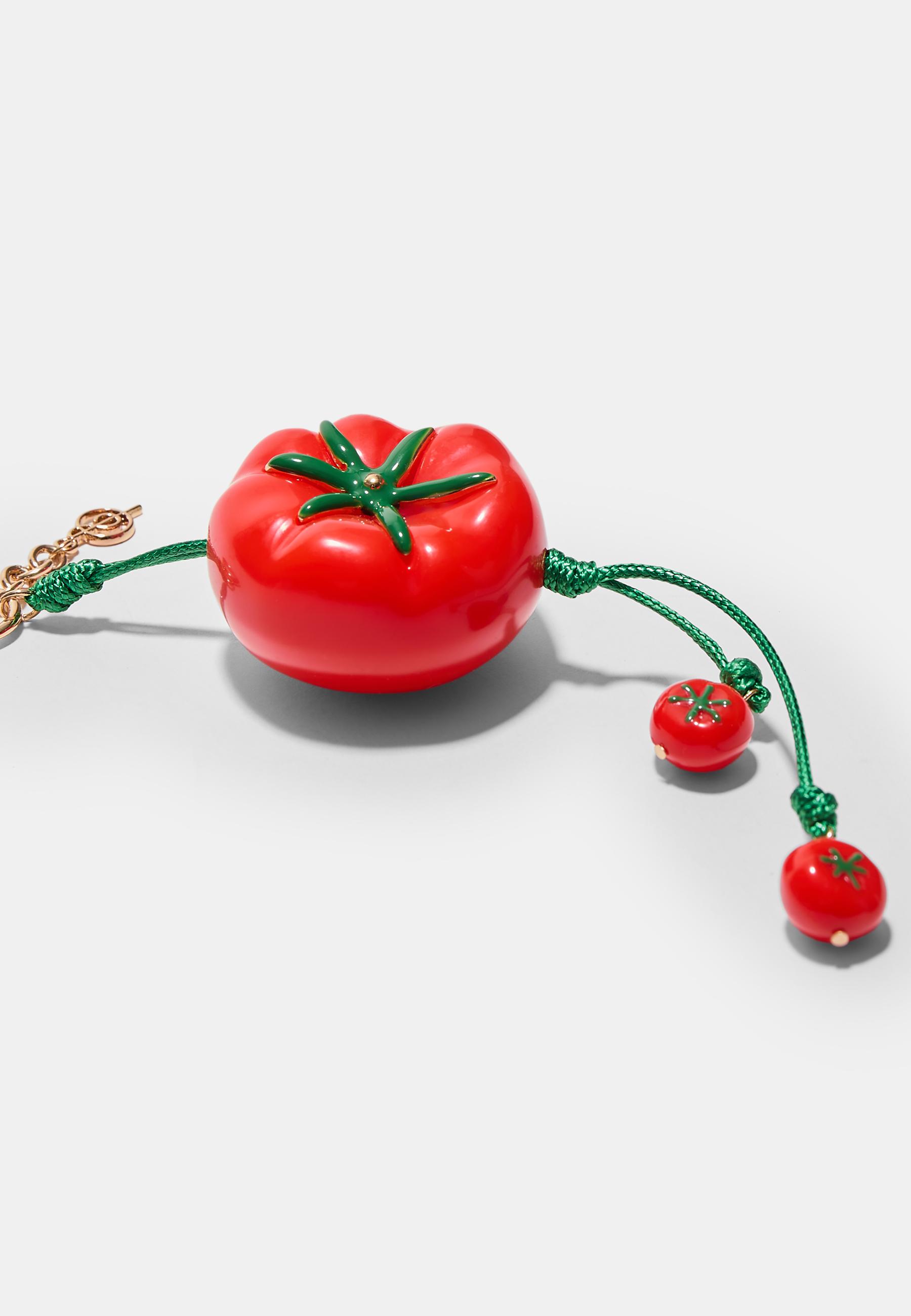 Tomato charm keyring — Red