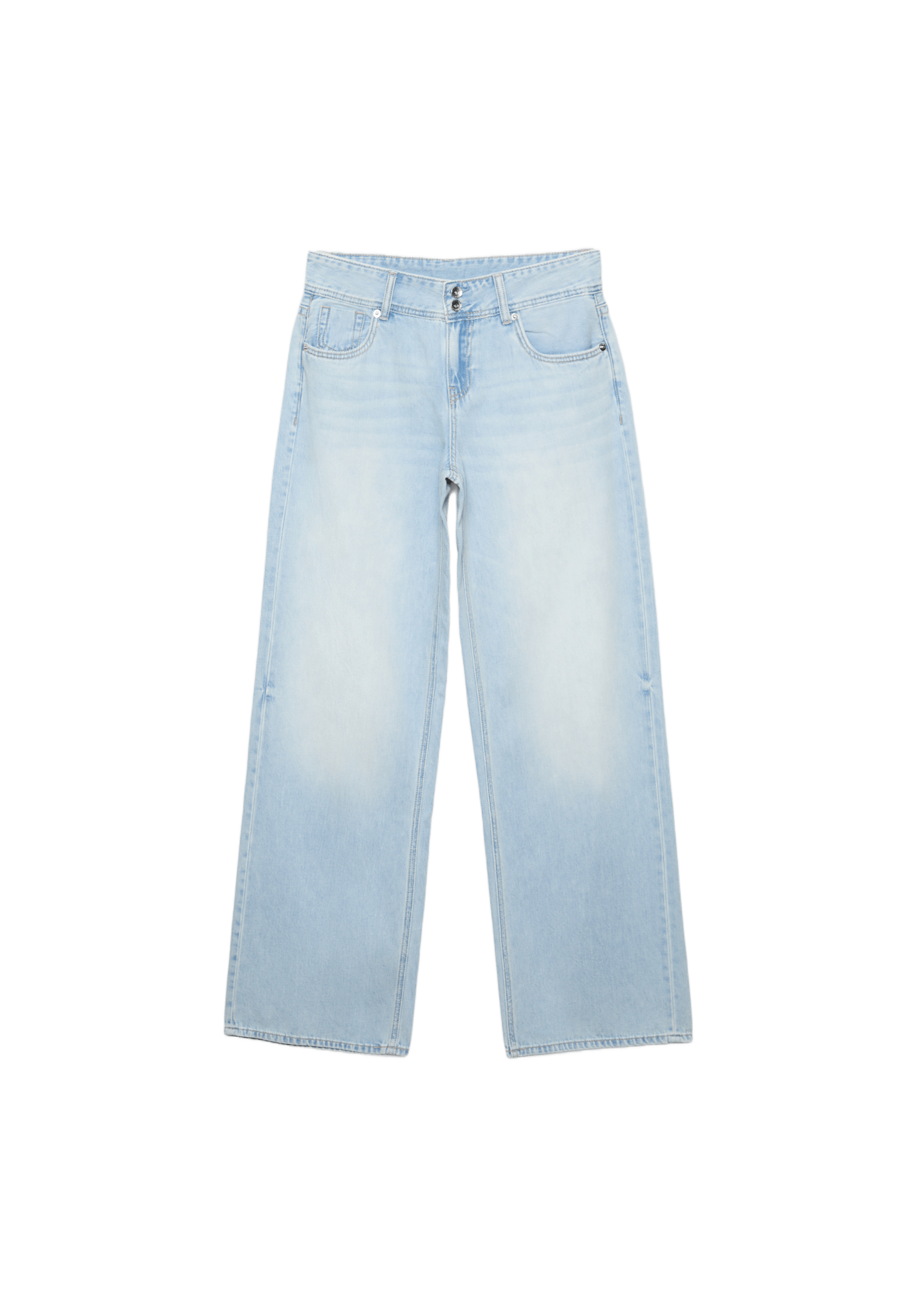 Düşük bel çift düğmeli jean - Görsel 10