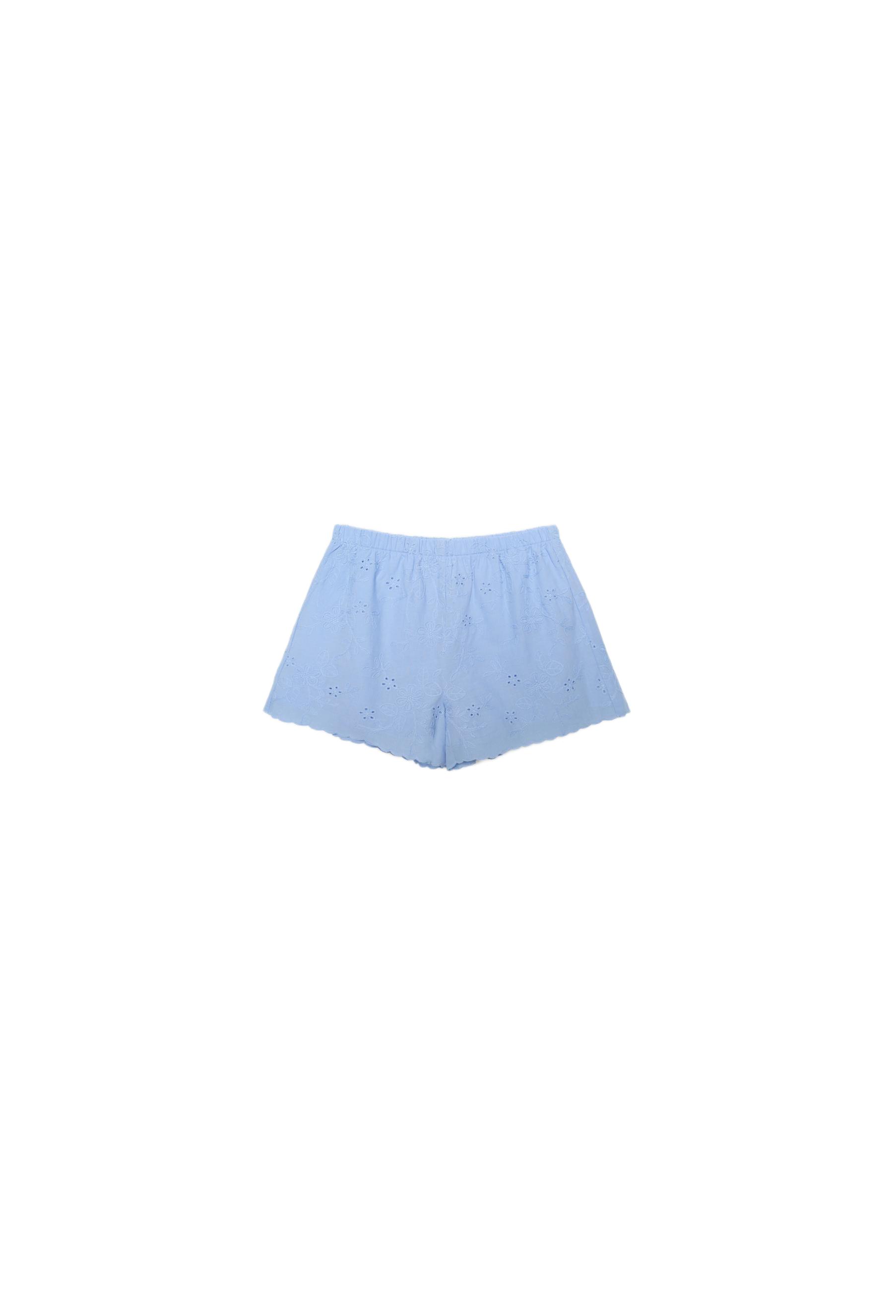 Embroidered shorts — Blue