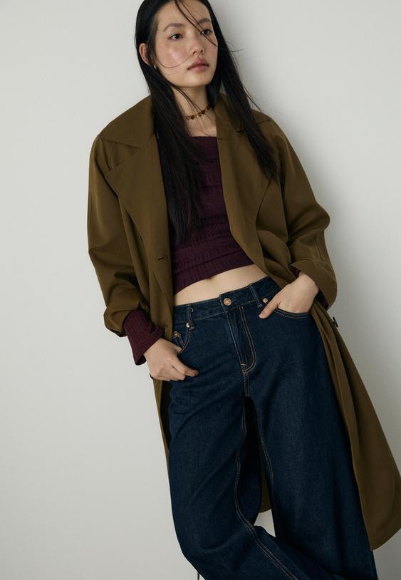 lange oversized soepelvallende trenchcoat