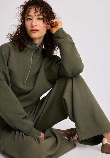 Wide-leg jogger trousers — Khaki 6