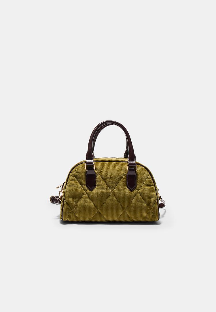 contrast corduroy bowling bag