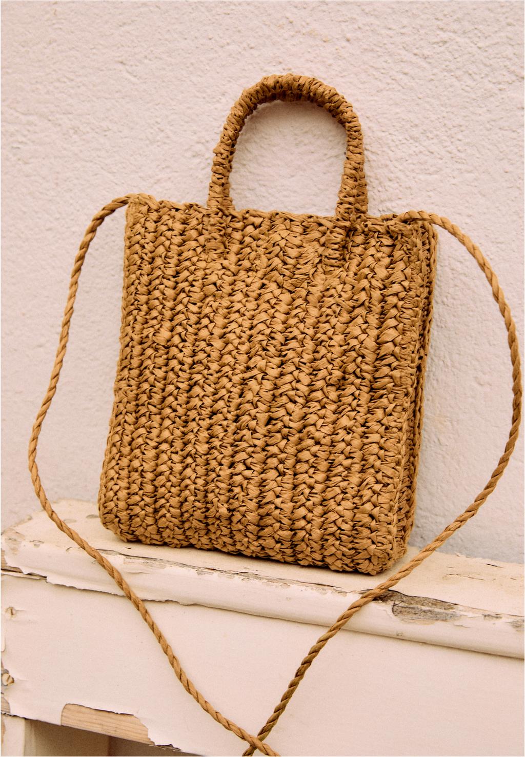 Sac à bandoulière style raphia