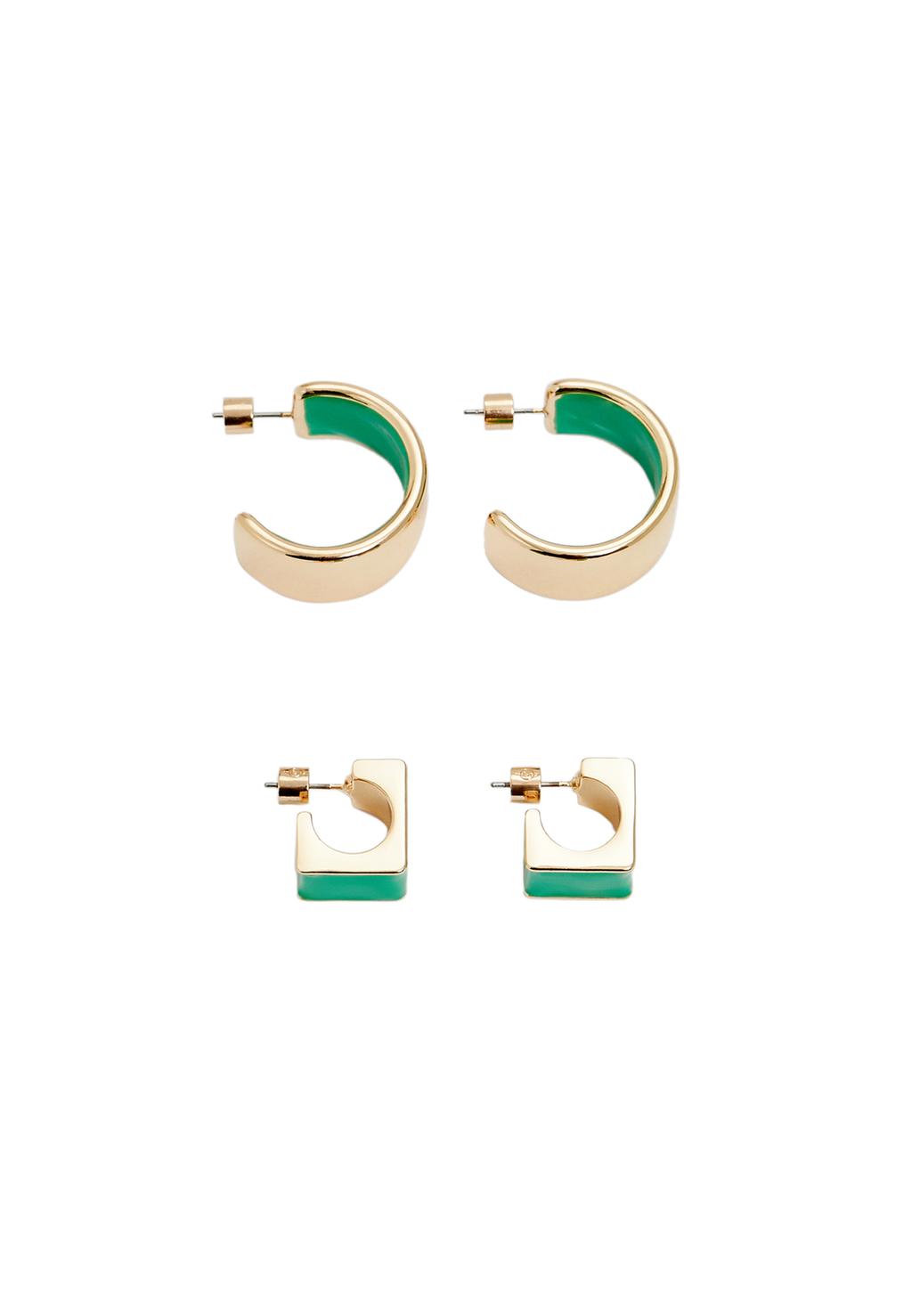 Lot de 2 paires de boucles d’oreilles créoles