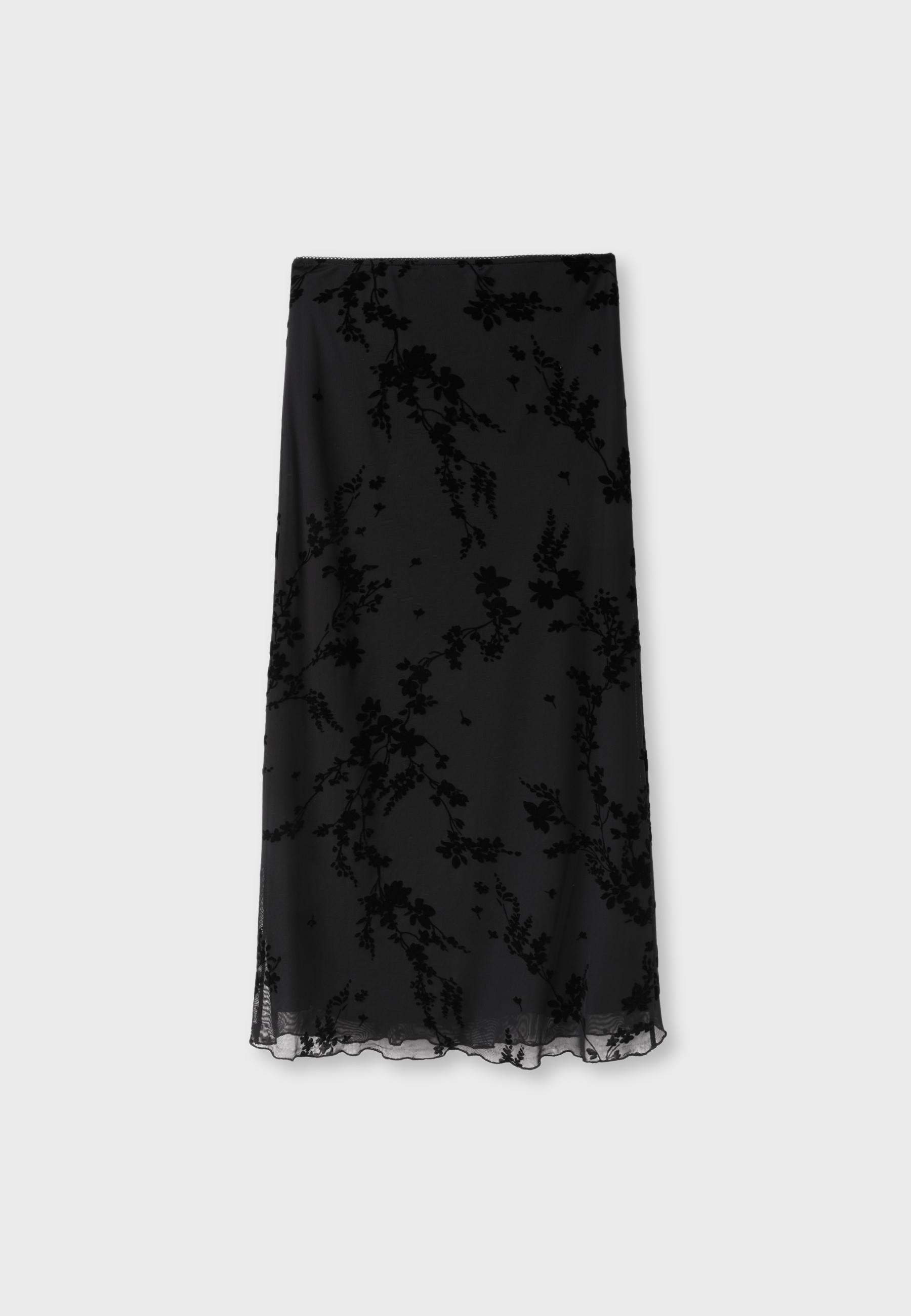 Straight tulle mini skirt — Black