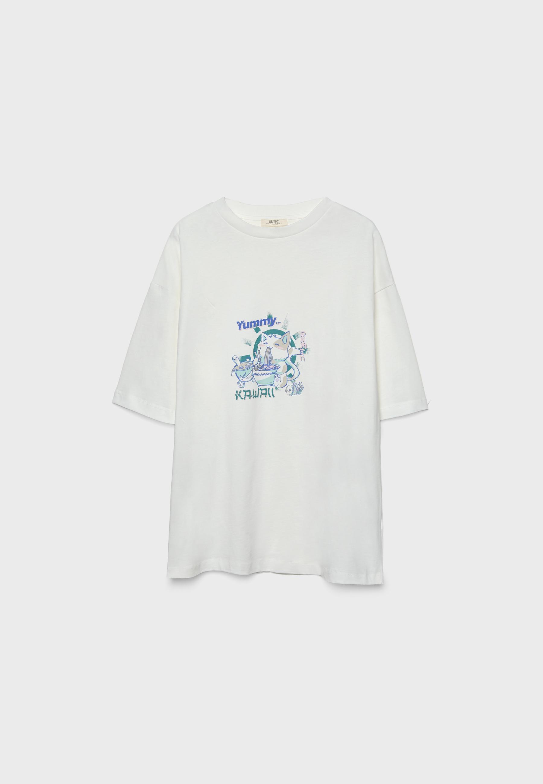 Oversize heavy cotton printed T-shirt - Women's fashion