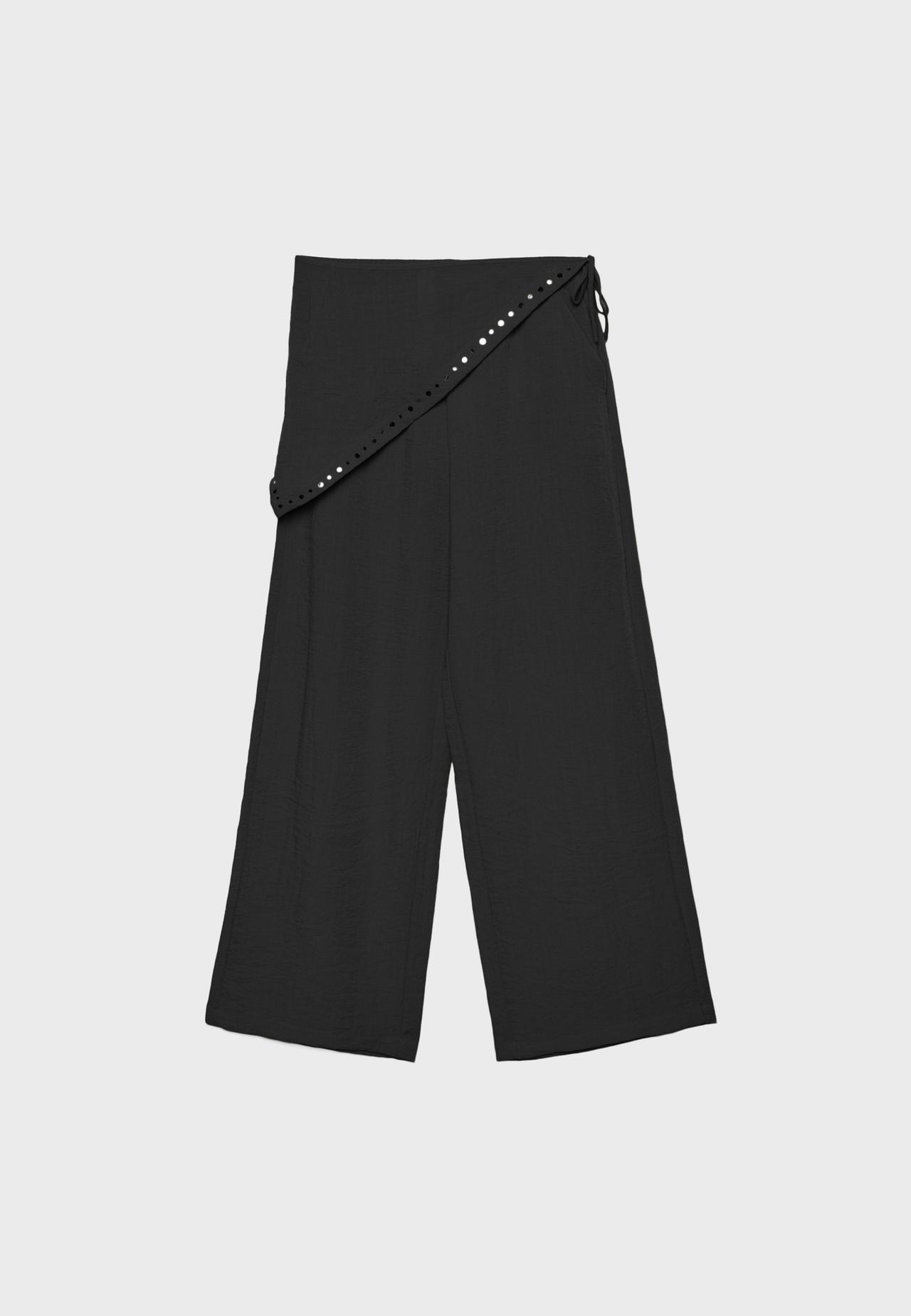 Flowing scarf trousers — Black
