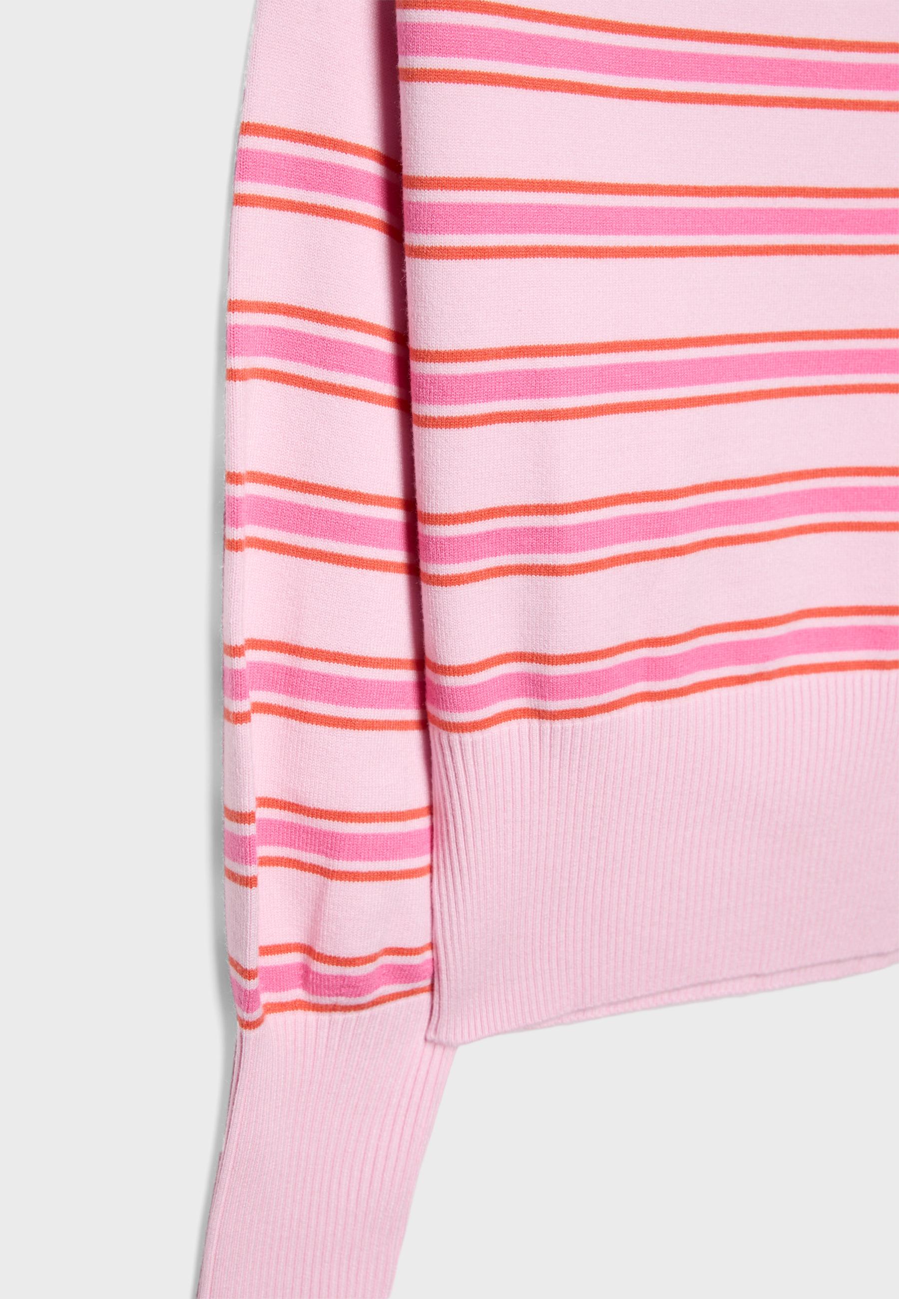 Asymmetric ribbed hem knit jumper — Pastel pink