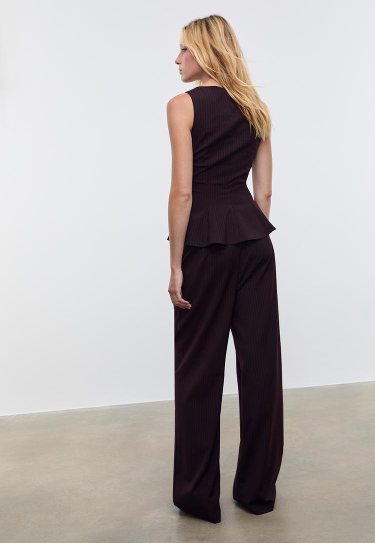 pantalon vestir wide leg rayas