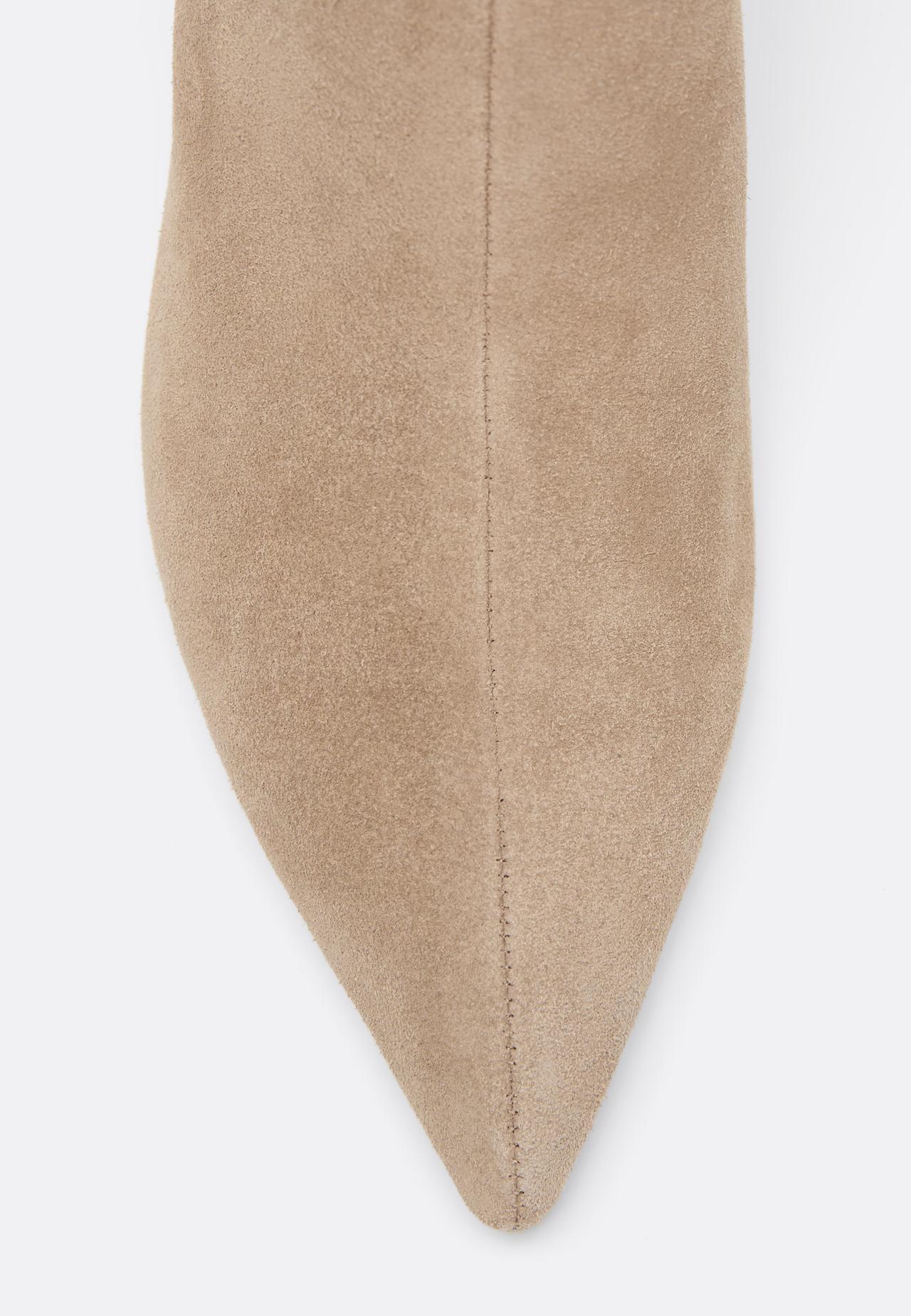 Leather kitten heel ankle boots — TAUPE