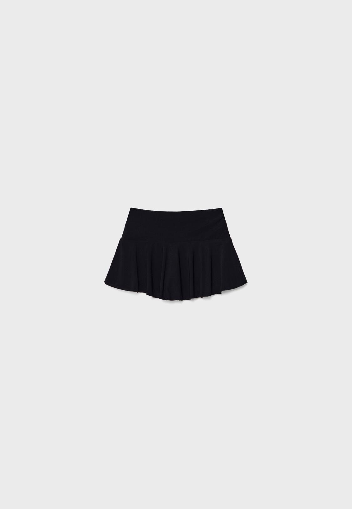 Falda Negra Stradivarius Stradivarius Falda Efecto Piel Falda