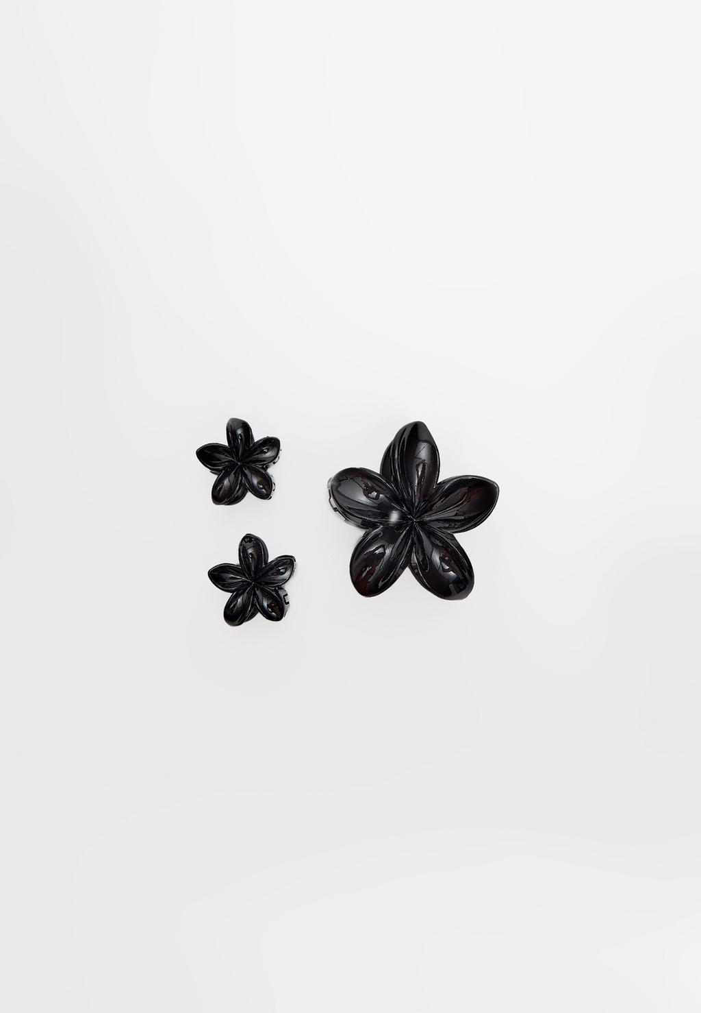 Set of 3 floral hair clips