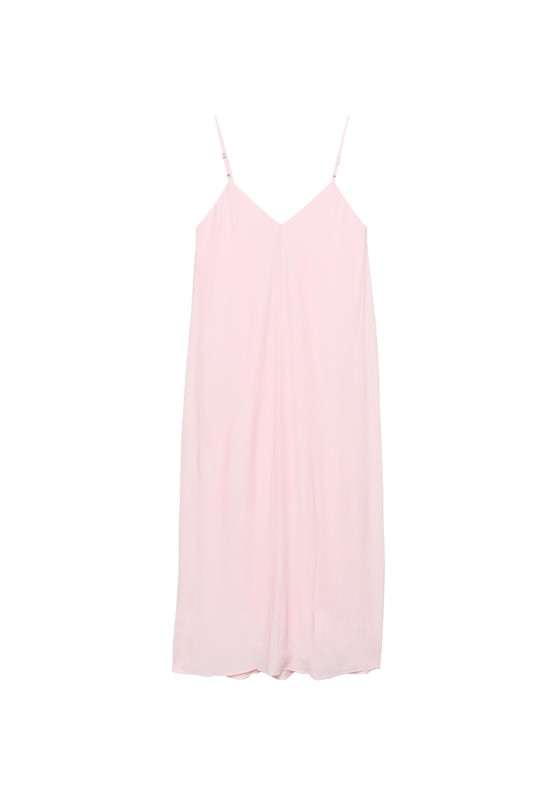 Textured strappy midi dress — Dusty rose