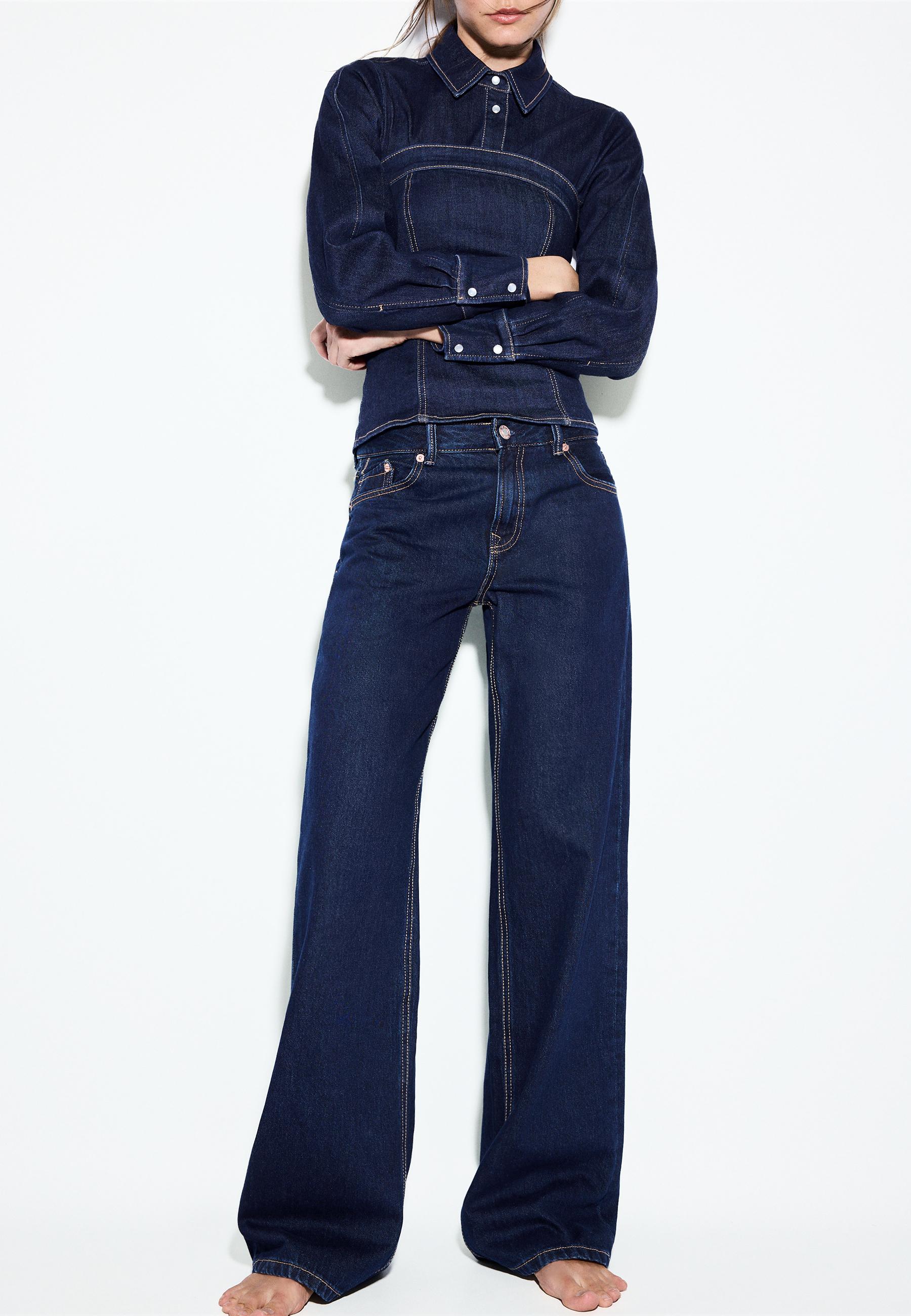 D91 düşük bel geniş paça jean - Görsel 6