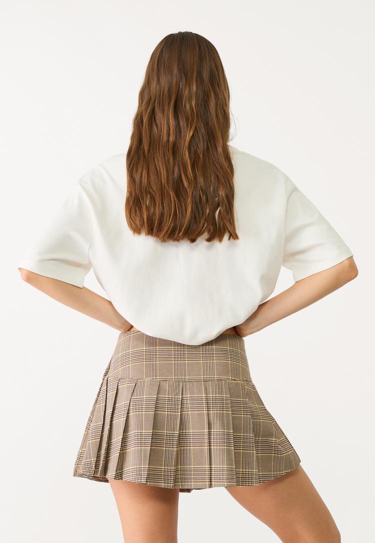falda pantalon mini tablas cuadros