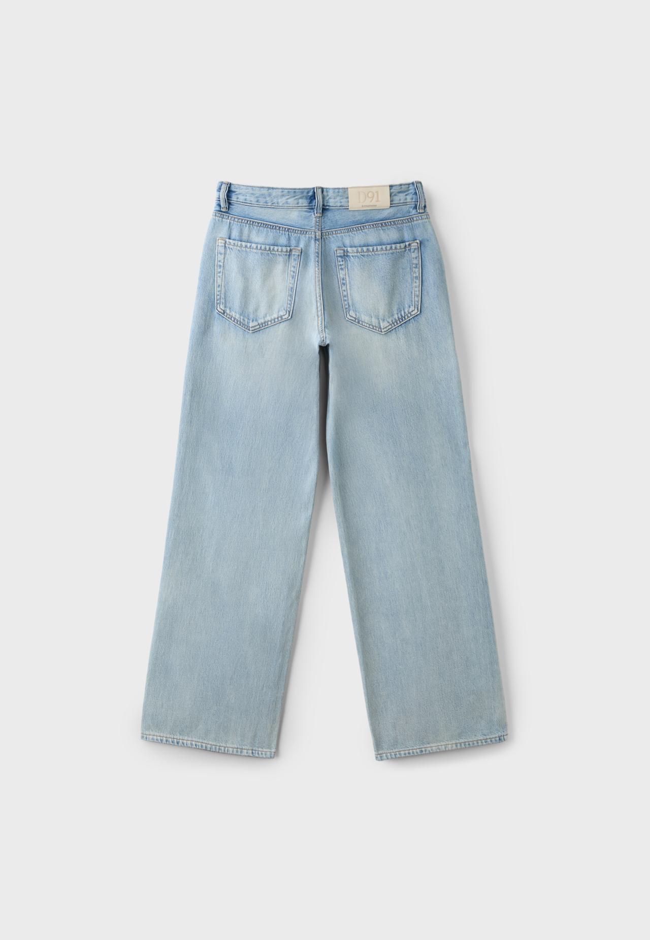 D91 low-rise wide-leg jeans — MEDIUM LIGHT BLUE DENIM