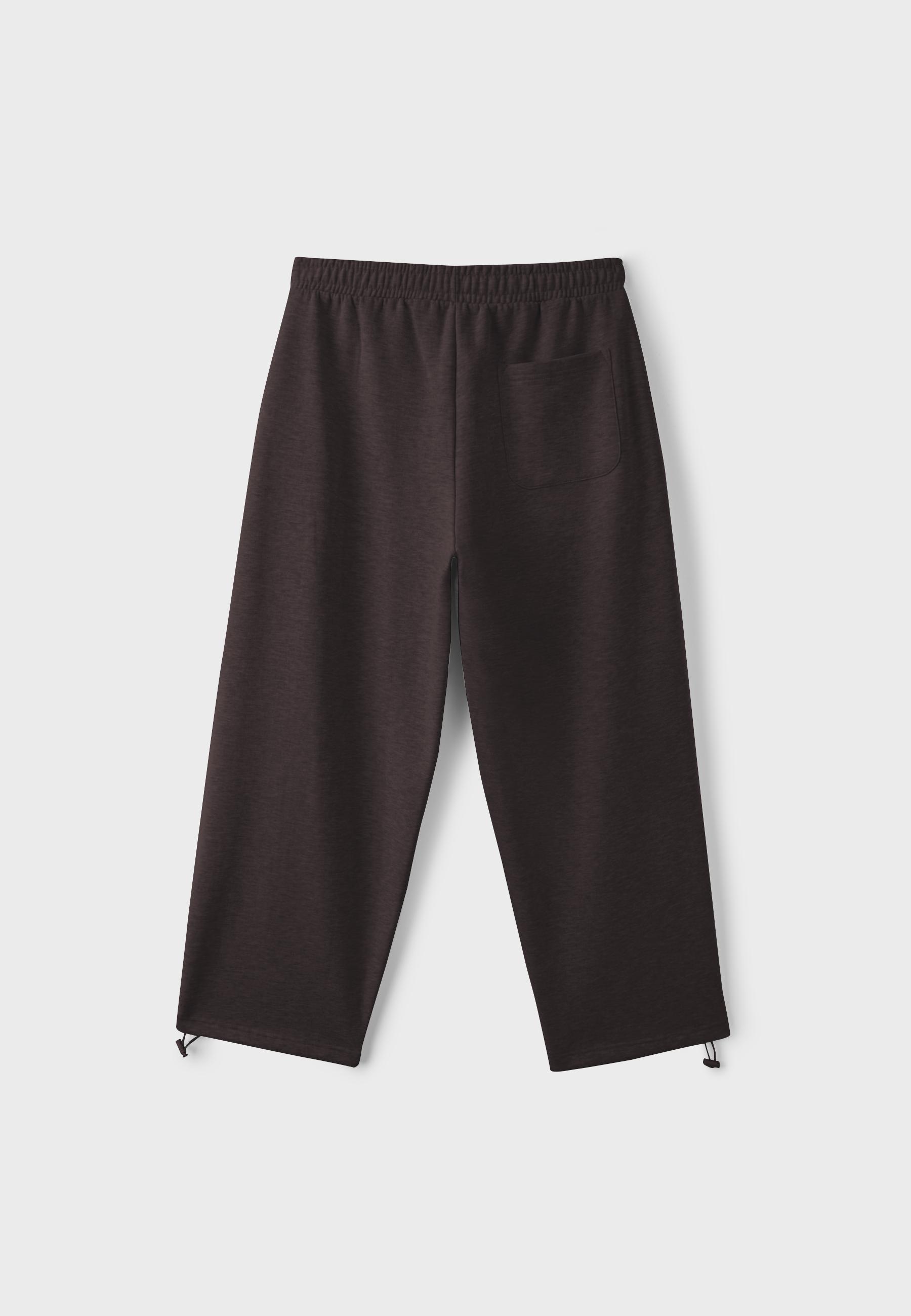 Plush joggers with piping and toggles — Brown