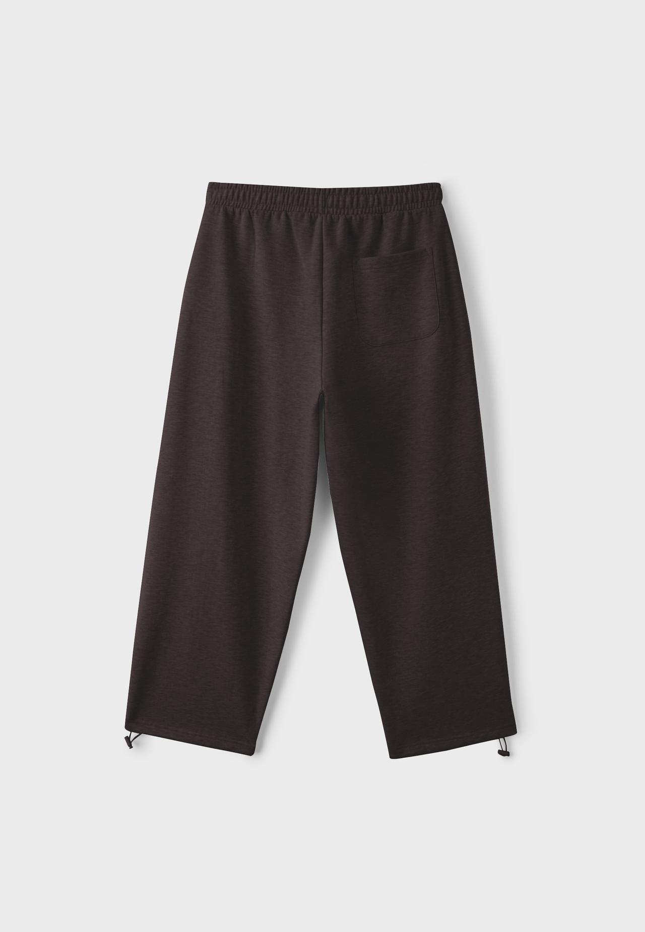 Plush joggers with contrast piping — Brown