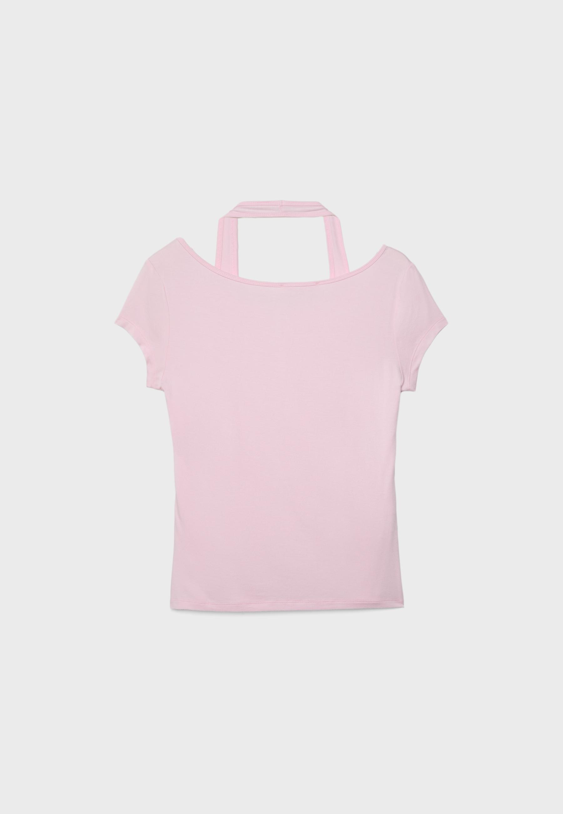 Double-layer short sleeve T-shirt — Pastel pink