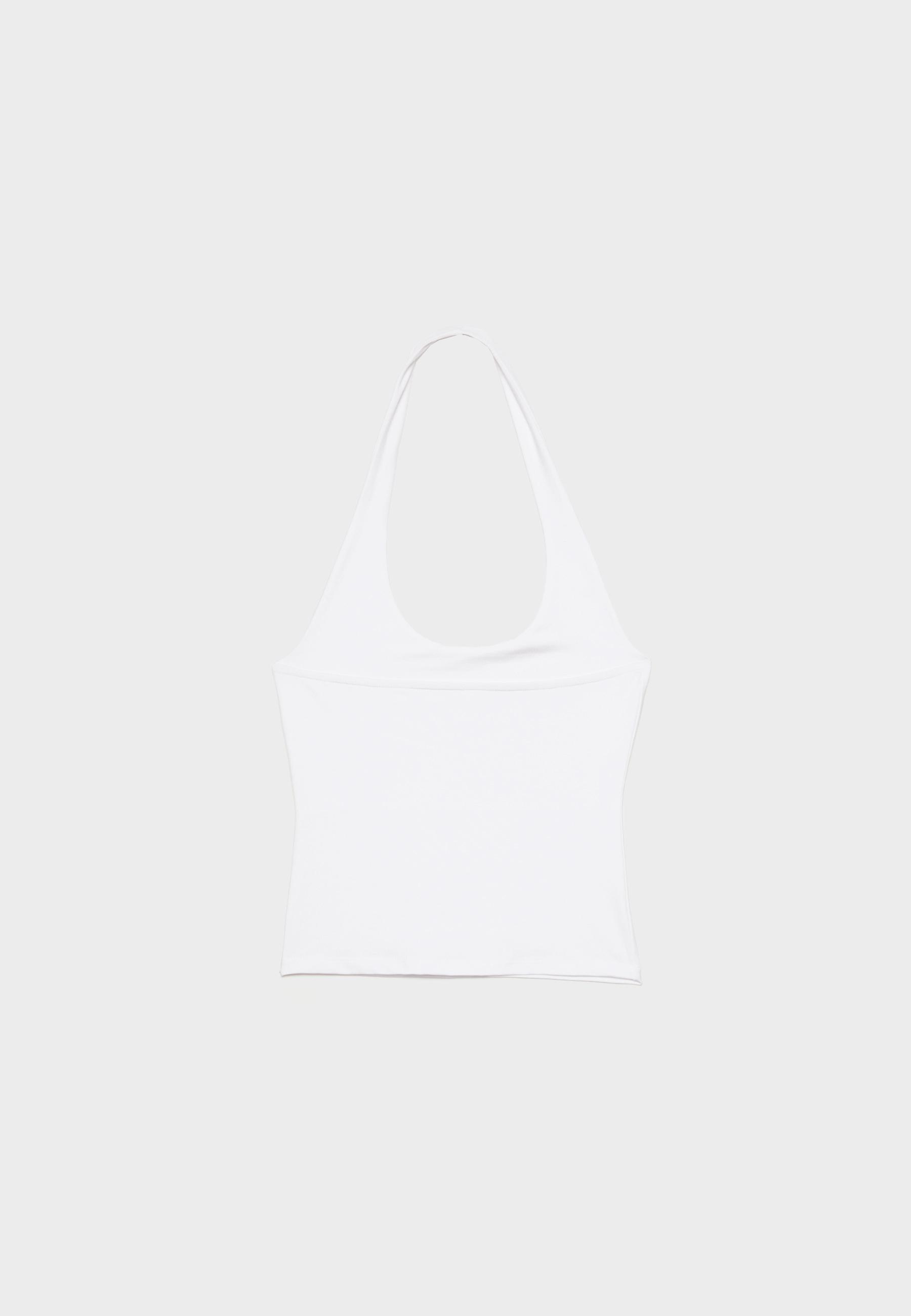 Halter neck T-shirt — White