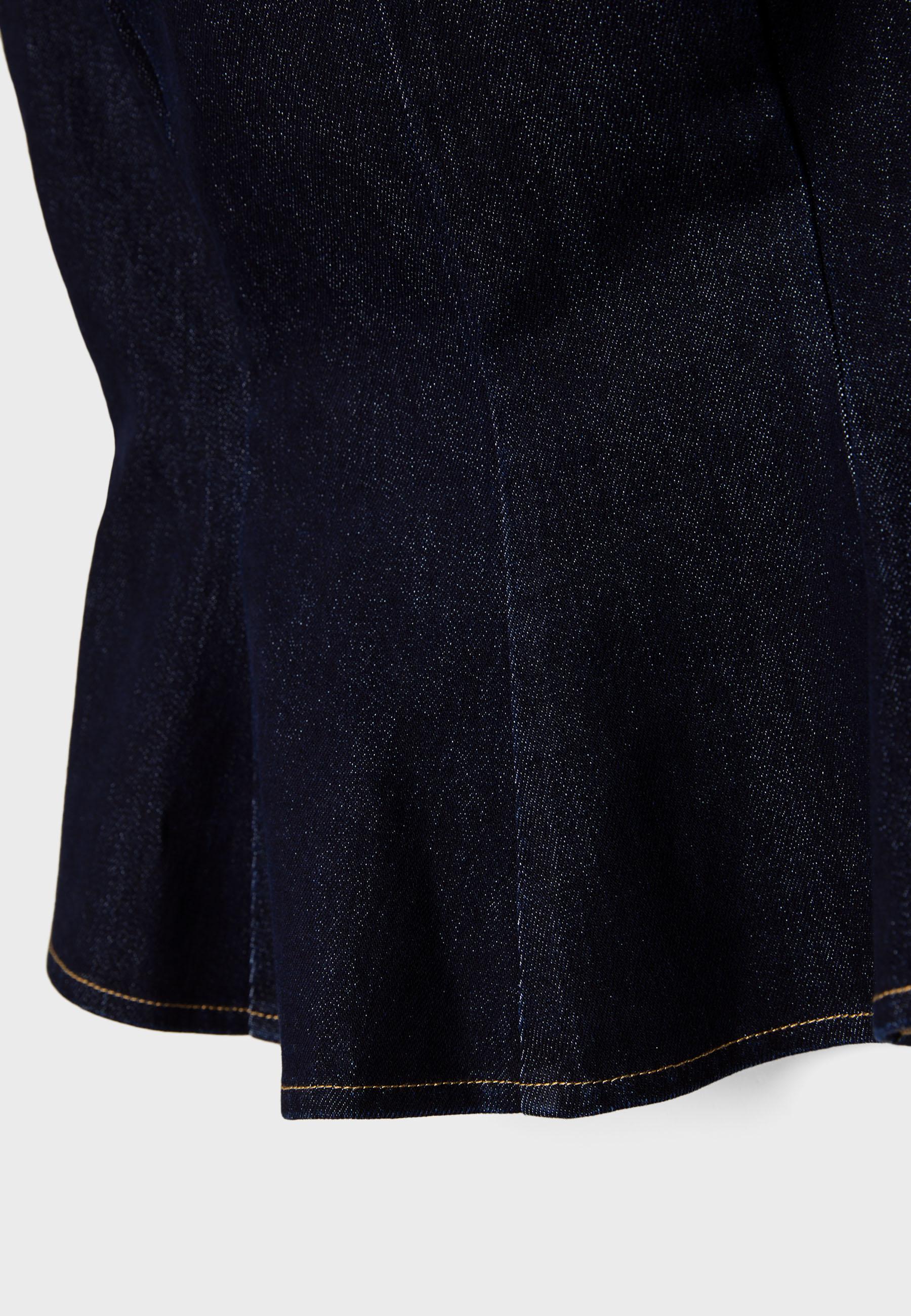 Sleeveless denim peplum top — OVERDYED BLUE DENIM