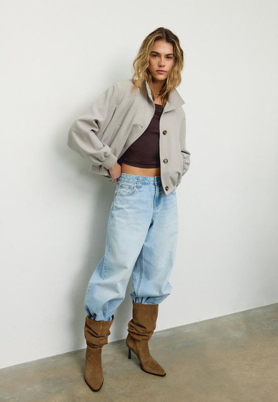 Dik yaka şişme ceket - Görsel 2