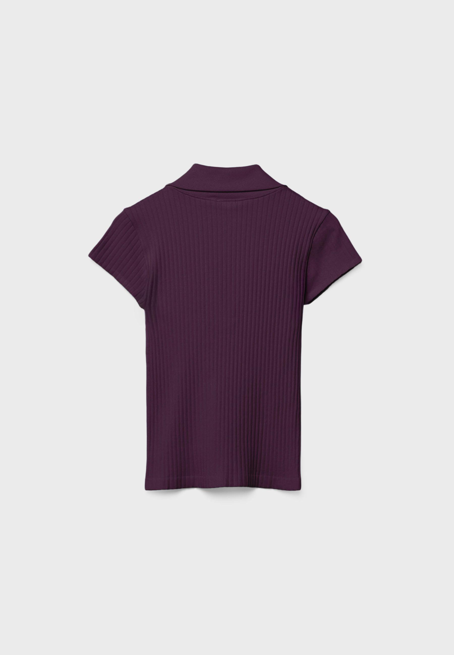 Basic seamless polo T-shirt — Dark purple