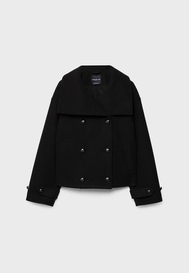 Yumuşak dokunuşlu kruvaze dik yaka ceket - Görsel 13