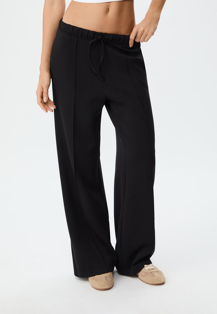 pantalon wide leg nervio tacto suave