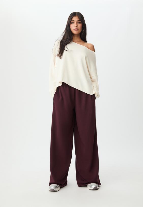 pantalon felpa wide leg vivo