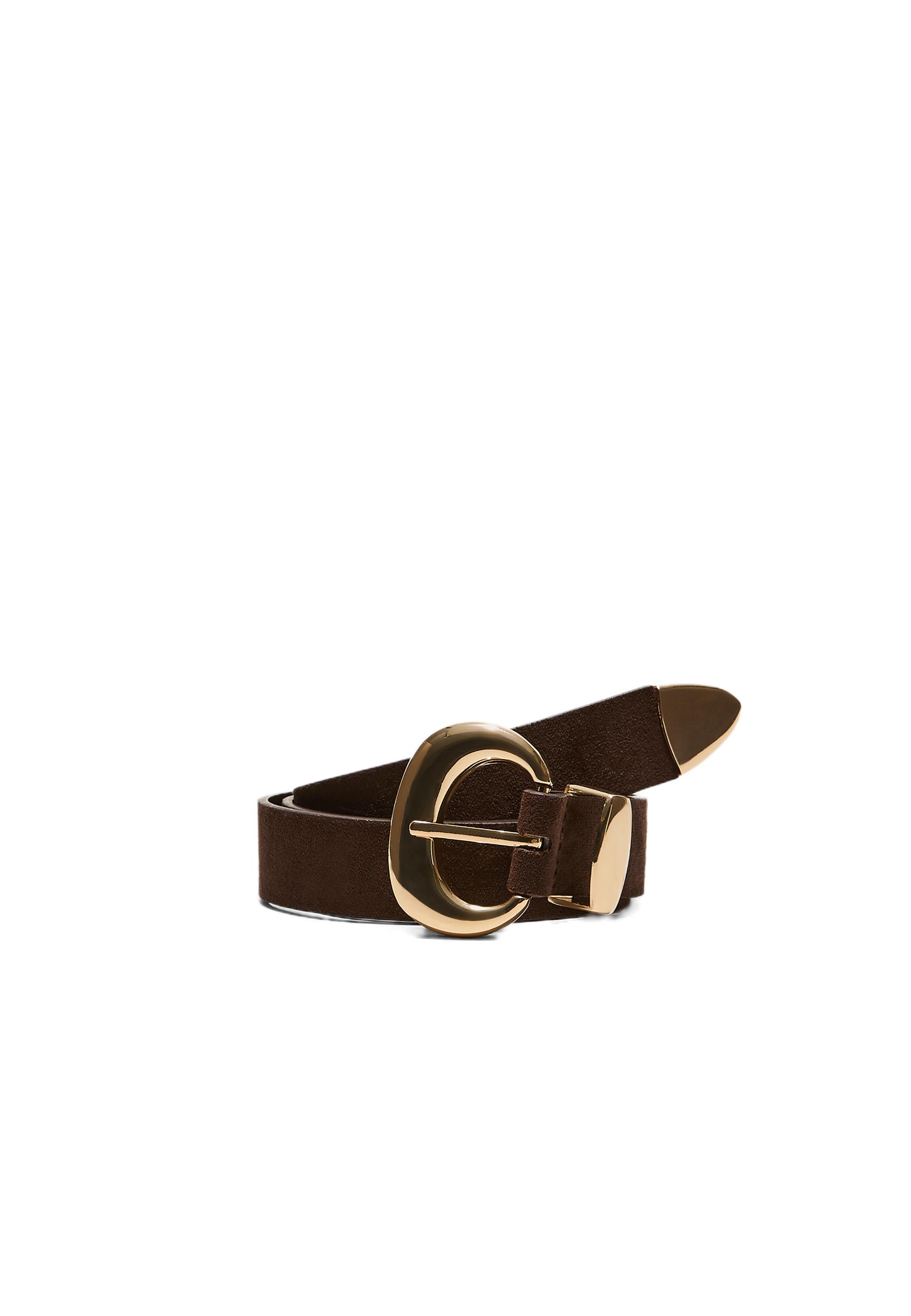 Chunky buckle belt — Brown