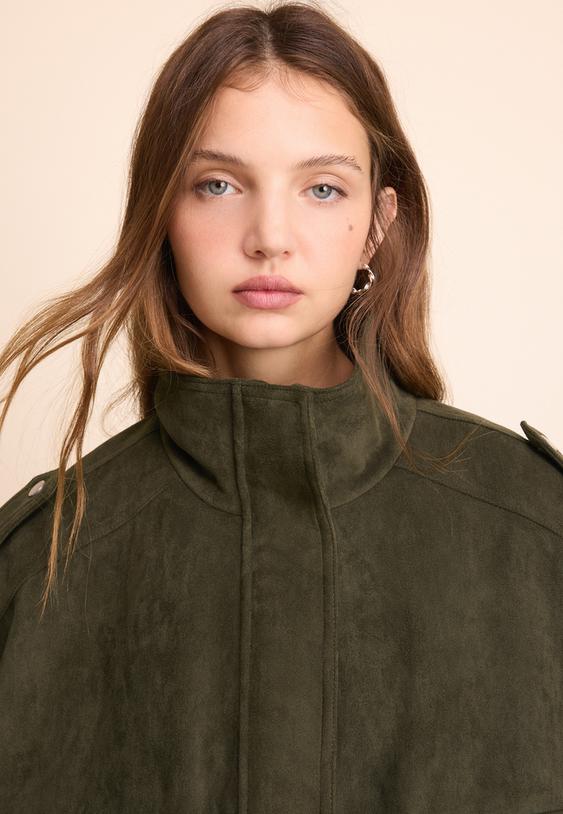 giacca oversize effetto camoscio
